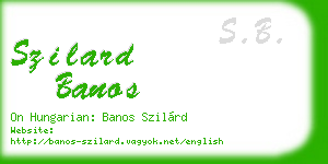szilard banos business card